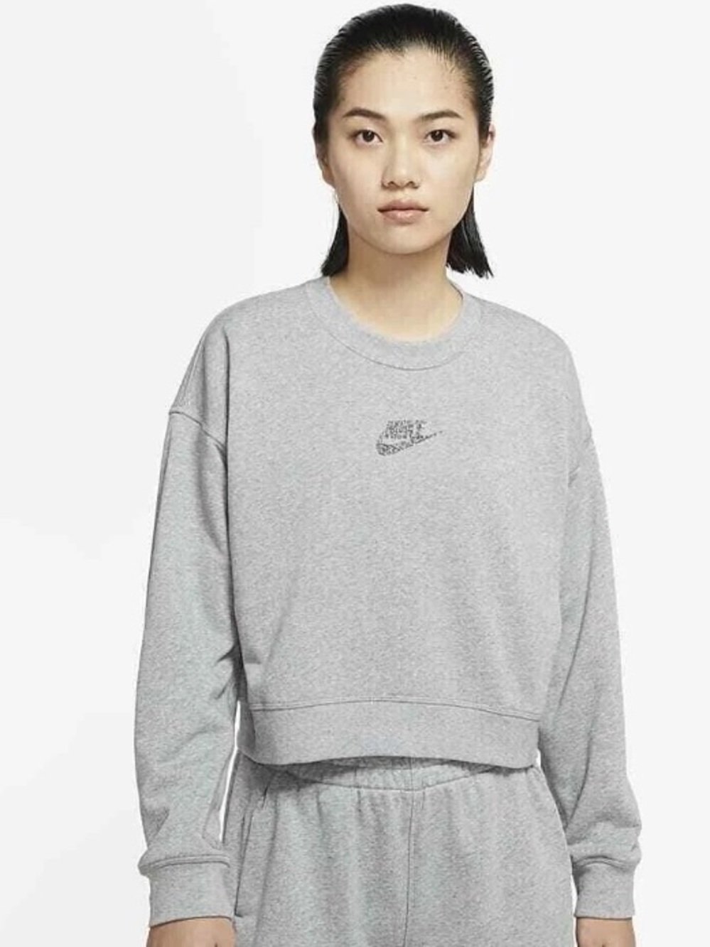 Nike Sportswear Crewneck Pullover Sweatshirt Activewear crop Sz XS CU6403-063